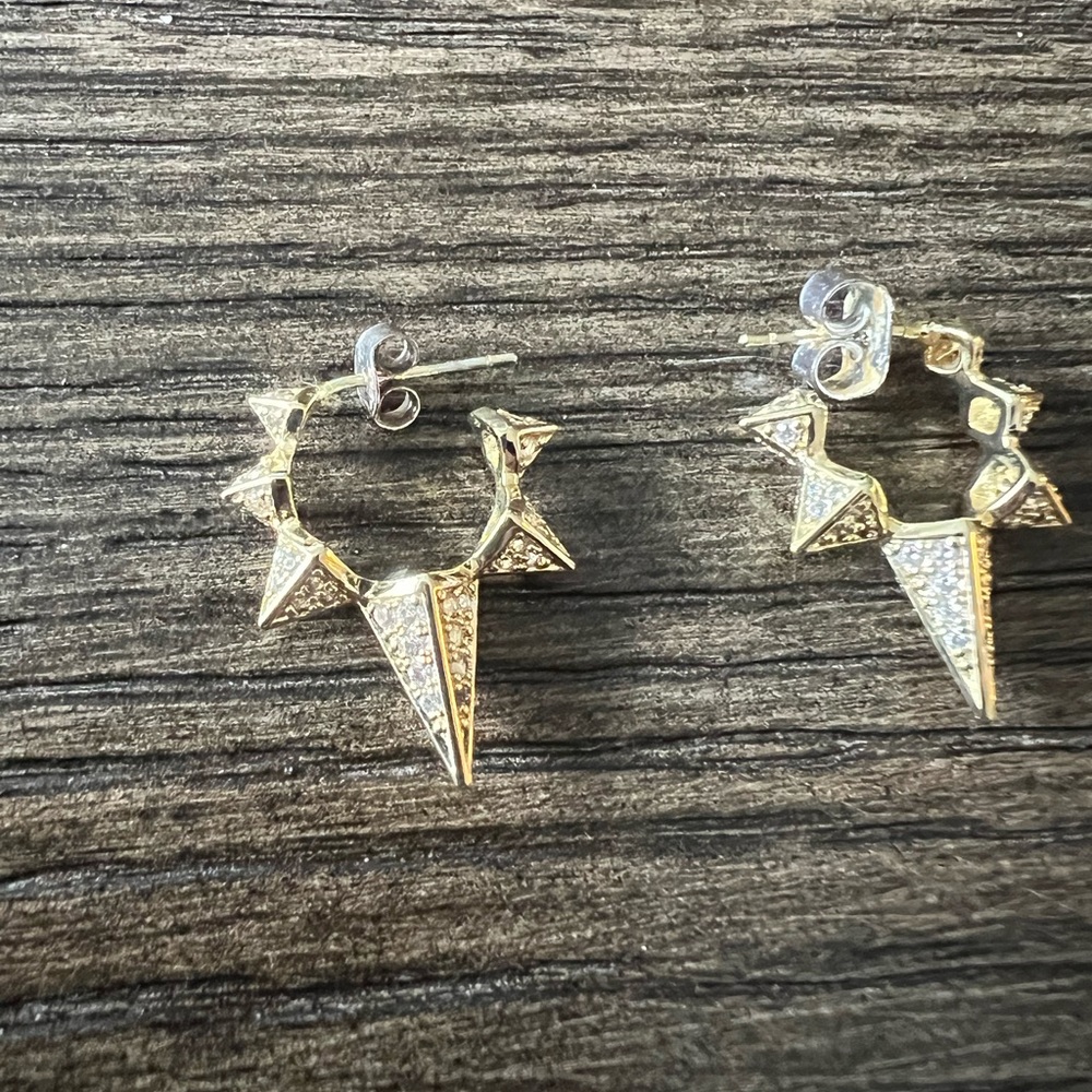 Melinda Maria Gabrielle Spiked Hoops